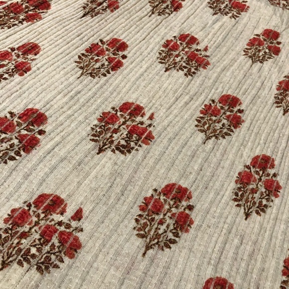 Lucky Brand Womens Floral Keyhole Sleeveless Tunic Linen Blend Small Beige Red - Picture 3 of 6